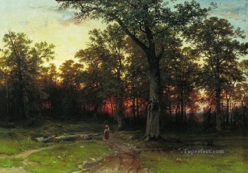 イワン・イワノビッチ・シーシキン Painting - 夕方の森 1869 古典的な風景 イワン・イワノビッチ